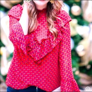 WAYF Eryn Ruffle Long Bell Sleeve Women’s Large